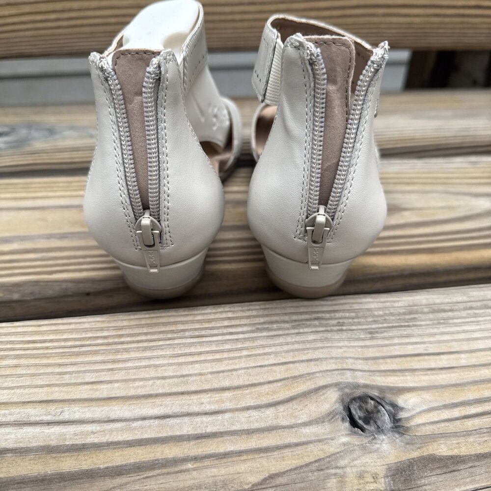 New Earth Womens Pisa Truro Leather Wedge Sandals Beige Size 8M - Picture 6 of 7